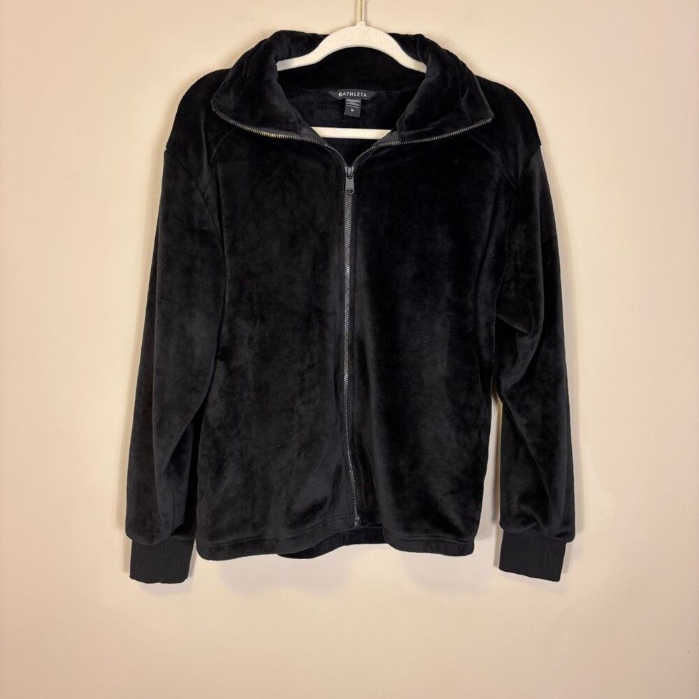 Athleta Black Recover Cozy Karma Full Zip Fleece Jacket Medium